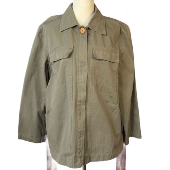 DKNY Men’s Olive Green Khaki Zip Up Lightweight Jacket (Men’s Size: Large) - Picture 1 of 14